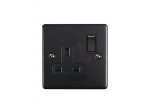 Eurolite EN1SOMBB Enhance Decorative 1 gang socket, Matt Black