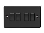 Eurolite EN4SWMBB Enhance Decorative 4 gang switch, Matt Black