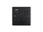 Eurolite EN1USBMBB Enhance Decorative 1 gang USB Socket, Matt Black