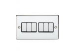 Eurolite EN6SWPCB Enhance Decorative 6 gang switch, Polished Chrome