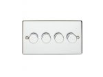 Eurolite EN4DLEDPC Enhance Decorative 4 gang dimmer, Polished Chrome