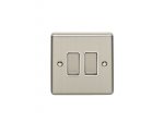 Eurolite EN2SWSSW Enhance Decorative 2 gang switch, Satin Stainless