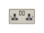 Eurolite EN2SOSSG Enhance Decorative 2 gang socket, Satin Stainless