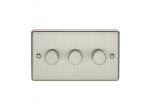 Eurolite EN3DLEDSS Enhance Decorative 3 gang dimmer, Satin Stainless