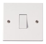 CLICK PRW010 POLAR 10AX 1 Gang 1 Way Plate Switch Polar White