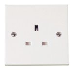 CLICK PRW030 POLAR 13A 1 Gang Unswitched Socket Outlet Polar White