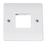 CLICK CMA402 MODE 1 Gang MiniGrid® Unfurnished Plate - 2 Apertures Polar White