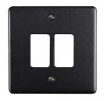 Eurolite EN-G2MBB Enhance Decorative 2 gang grid plate, Matt Black