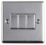 Eurolite EN3SWPCG Enhance Decorative 3 gang switch, Polished Chrome