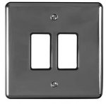 Eurolite EN-G2BNB Enhance Decorative 2 gang grid plate, Black Nickel