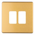 Eurolite EC-G2SBB Concealed 3mm 2 gang grid plate, Satin Brass