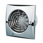 Blauberg CALM CHROME 100 ST extractor fan 100mm chrome - pull cord & timer, low noise, Zone 1