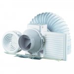 Blauberg KIT-TURBO-E-100-T-DPR Turbo bathroom shower fan kit, 100mm with timer