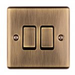 Eurolite EN2SWABB Enhance Decorative 2 gang switch, Antique Brass