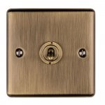 Eurolite ENT1SWABB Enhance Decorative 1 gang toggle switch, Antique Brass