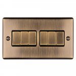 Eurolite EN6SWABB Enhance Decorative 6 gang switch, Antique Brass