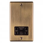 Eurolite ENSHSABB Enhance Decorative shaver socket, Antique Brass