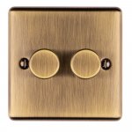 Eurolite EN2DLEDABB Enhance Decorative 2 gang dimmer, Antique Brass