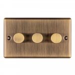 Eurolite EN3DLEDABB Enhance Decorative 3 gang dimmer, Antique Brass