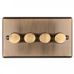 Eurolite EN4DLEDABB Enhance Decorative 4 gang dimmer, Antique Brass