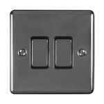 Eurolite EN2SWBNB Enhance Decorative 2 gang switch, Black Nickel