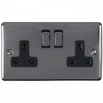 Eurolite EN2SOBNB Enhance Decorative 2 gang socket, Black Nickel