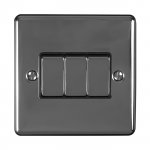 Eurolite EN3SWBNB Enhance Decorative 3 gang switch, Black Nickel