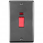 Eurolite EN45ASWNBNB Enhance Decorative 45A switch with neon indicator, Black Nickel