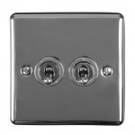 Eurolite ENT2SWBN Enhance Decorative 2 gang toggle switch, Black Nickel