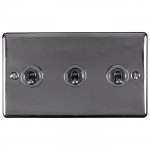 Eurolite ENT3SWBN Enhance Decorative 3 gang toggle switch, Black Nickel