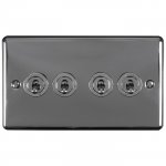 Eurolite ENT4SWBN Enhance Decorative 4 gang toggle switch, Black Nickel