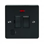 Eurolite ENSWFFOMBB Enhance Decorative switched fuse spur with flex outlet, Matt Black