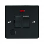 Eurolite ENSWFFOMBB Enhance Decorative switched fuse spur with flex outlet, Matt Black