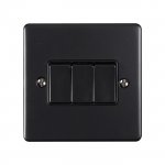 Eurolite EN3SWMBB Enhance Decorative 3 gang switch, Matt Black