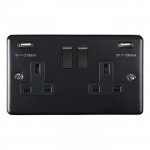 Eurolite EN2USBMBB Enhance Decorative 2 gang USB Socket, Matt Black