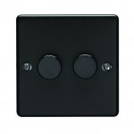 Eurolite EN2DLEDMBB Enhance Decorative 2 gang dimmer, Matt Black