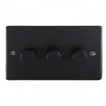 Eurolite EN3DLEDMBB Enhance Decorative 3 gang dimmer, Matt Black