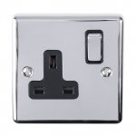 Eurolite EN1SOPCB Enhance Decorative 1 gang socket, Polished Chrome