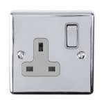 Eurolite EN1SOPCG Enhance Decorative 1 gang socket, Polished Chrome