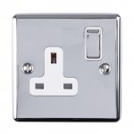 Eurolite EN1SOPCW Enhance Decorative 1 gang socket, Polished Chrome