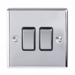 Eurolite EN2SWPCB Enhance Decorative 2 gang switch, Polished Chrome