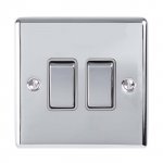 Eurolite EN2SWPCG Enhance Decorative 2 gang switch, Polished Chrome