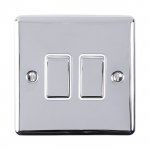 Eurolite EN2SWPCW Enhance Decorative 2 gang switch, Polished Chrome