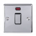 Eurolite EN20ASWNPCB Enhance Decorative 20A switch with neon indicator, Polished Chrome