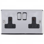 Eurolite EN2SOPCB Enhance Decorative 2 gang socket, Polished Chrome