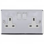 Eurolite EN2SOPCG Enhance Decorative 2 gang socket, Polished Chrome