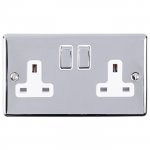 Eurolite EN2SOPCW Enhance Decorative 2 gang socket, Polished Chrome