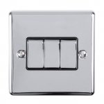 Eurolite EN3SWPCB Enhance Decorative 3 gang switch, Polished Chrome