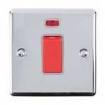 Eurolite EN45ASWNSPCG Enhance Decorative 45A switch with neon indicator, Polished Chrome