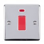 Eurolite EN45ASWNSPCW Enhance Decorative 45A switch with neon indicator, Polished Chrome